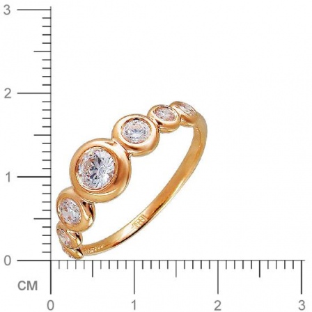 Кольцо с фианитами из красного золота (арт. 831351)