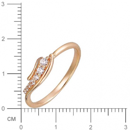 Кольцо с фианитами из красного золота (арт. 831353)