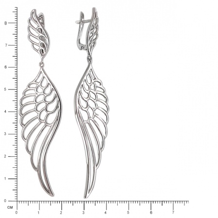 Серьги Крылья из серебра (арт. 831373)