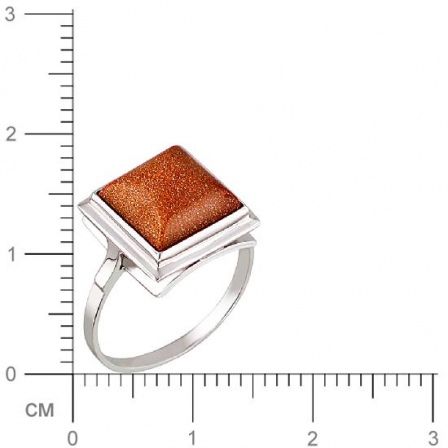 Кольцо с авантюрином из серебра (арт. 831449)