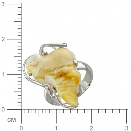 Кольцо с янтарем из серебра (арт. 831556)