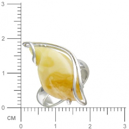 Кольцо с янтарем из серебра (арт. 831575)