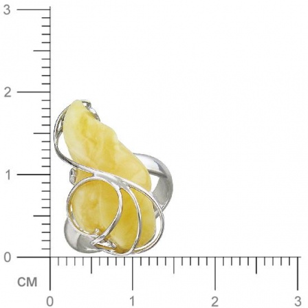 Кольцо с янтарем из серебра (арт. 831592)