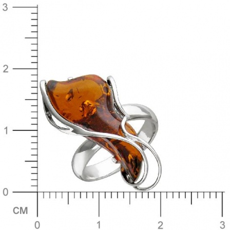 Кольцо с янтарем из серебра (арт. 831626)