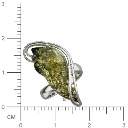 Кольцо с янтарем из серебра (арт. 831664)