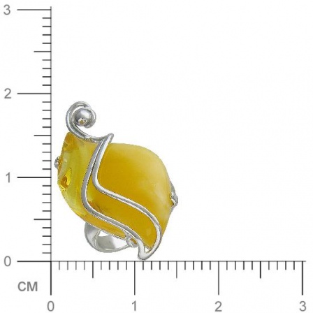 Кольцо с янтарем из серебра (арт. 831674)