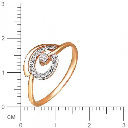 Кольцо с фианитами из красного золота (арт. 831909)