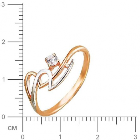 Кольцо с фианитом из красного золота (арт. 831923)