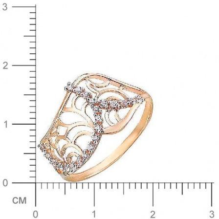 Кольцо с фианитами из красного золота (арт. 831942)
