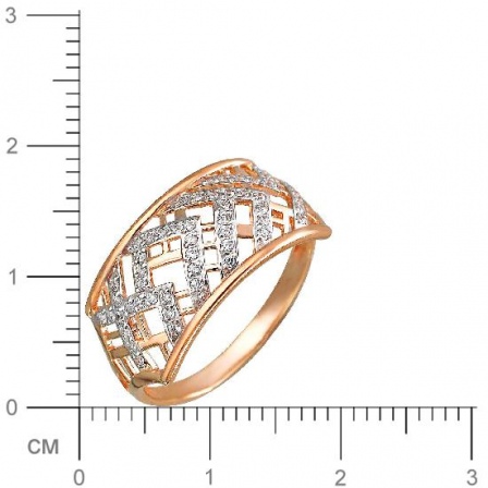 Кольцо с фианитами из красного золота (арт. 831950)
