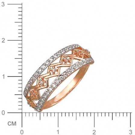 Кольцо с фианитами из красного золота (арт. 831954)
