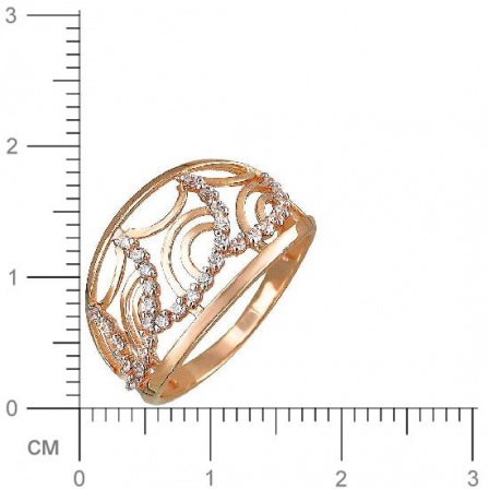 Кольцо с фианитами из красного золота (арт. 831957)