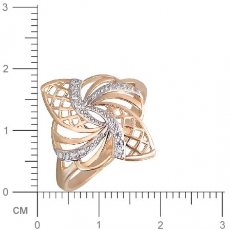 Кольцо с фианитами из красного золота (арт. 831960)