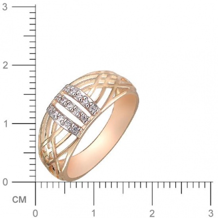 Кольцо с фианитами из красного золота (арт. 831970)
