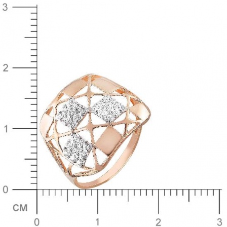 Кольцо с фианитами из красного золота (арт. 831982)