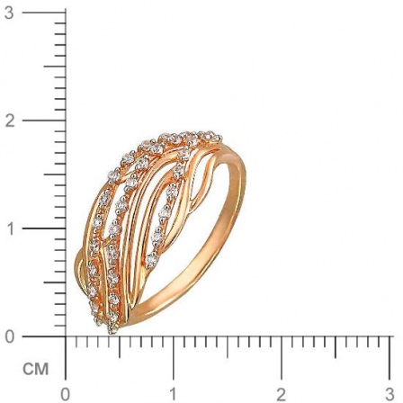 Кольцо с фианитами из красного золота (арт. 831985)