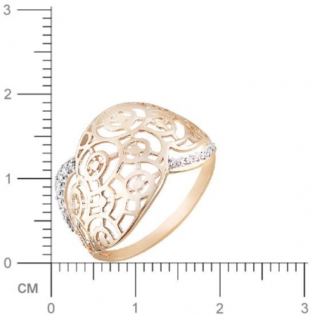 Кольцо с фианитами из красного золота (арт. 831991)