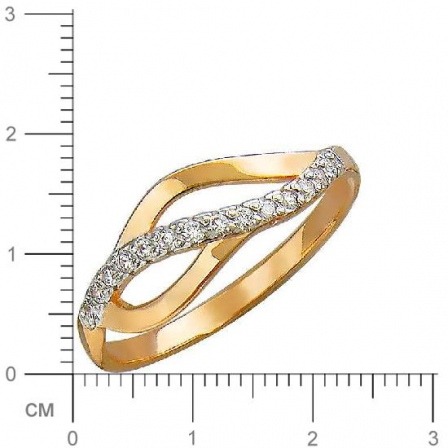Кольцо с фианитами из красного золота (арт. 831993)