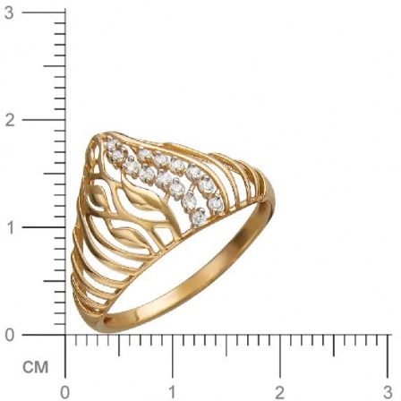 Кольцо с фианитами из красного золота (арт. 832001)
