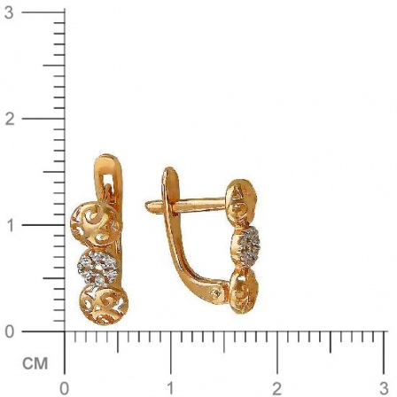 Серьги с фианитами из красного золота (арт. 832084)