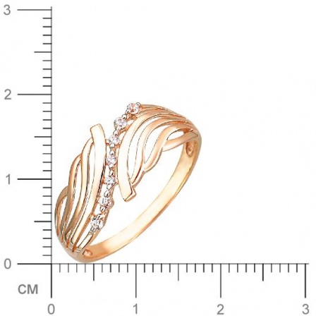Кольцо с фианитами из красного золота (арт. 832124)