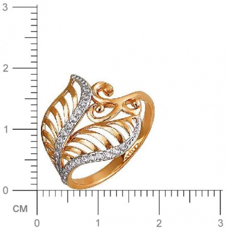 Кольцо с фианитами из красного золота (арт. 832132)