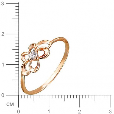 Кольцо с фианитом из красного золота (арт. 832133)