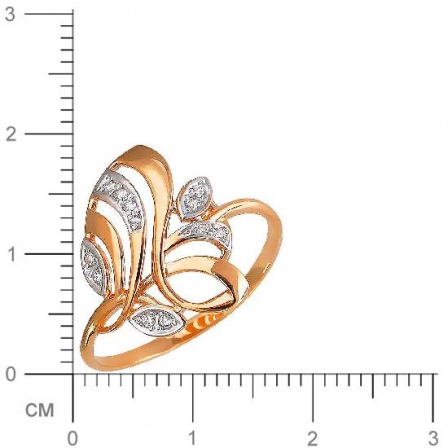 Кольцо с фианитами из красного золота (арт. 832139)