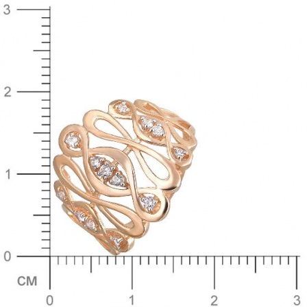 Кольцо с фианитами из красного золота (арт. 832143)
