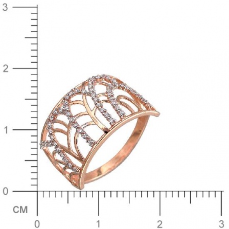 Кольцо с фианитами из красного золота (арт. 832146)