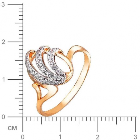 Кольцо с фианитами из красного золота (арт. 832153)