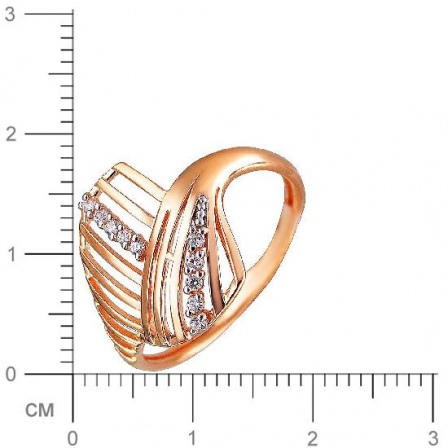 Кольцо с фианитами из красного золота (арт. 832164)