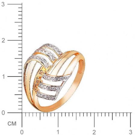 Кольцо с фианитами из красного золота (арт. 832165)