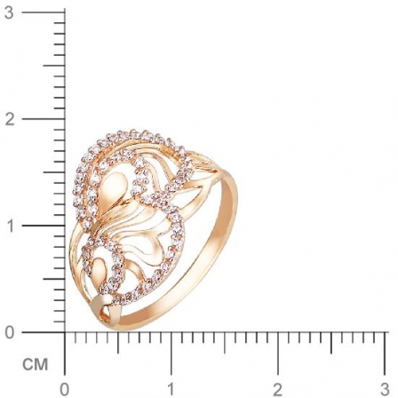 Кольцо с фианитами из красного золота (арт. 832166)