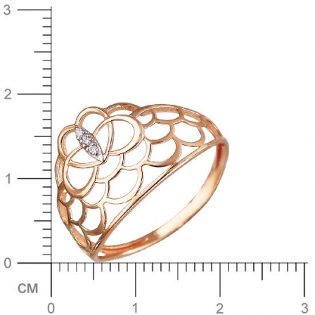 Кольцо с фианитами из красного золота (арт. 832176)