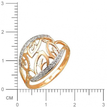 Кольцо с фианитами из красного золота (арт. 832178)