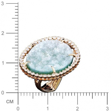 Кольцо с бриллиантами, кварцем из желтого золота (арт. 832282)