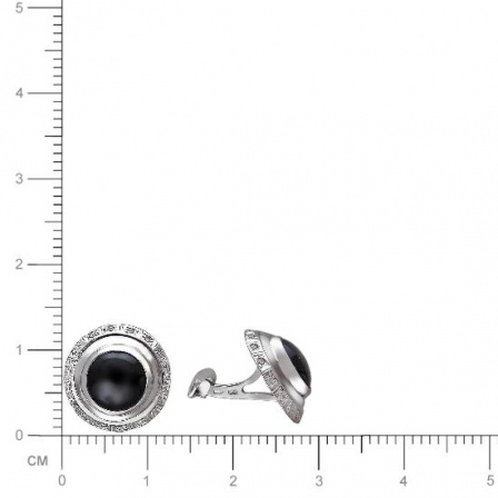 Запонки с фианитом из серебра (арт. 832356)