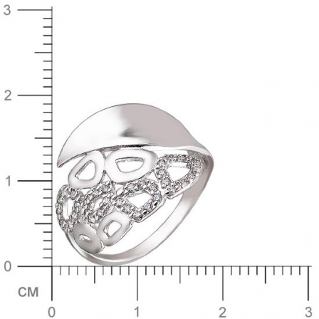 Кольцо с фианитами из серебра (арт. 832393)