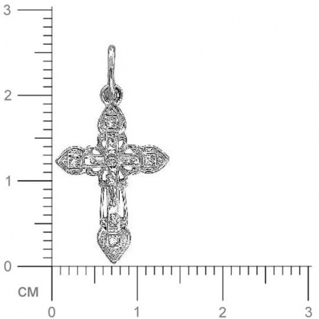 Крестик с фианитами из серебра (арт. 832422)
