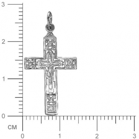 Крестик с фианитами из серебра (арт. 832423)