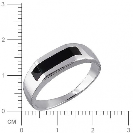 Кольцо с ониксом из серебра (арт. 832821)