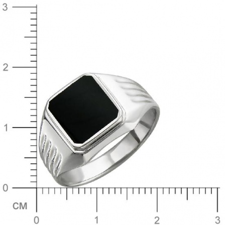 Кольцо с ониксом из серебра (арт. 832828)