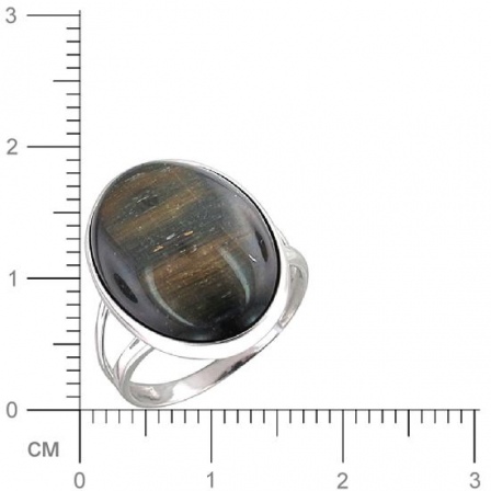Кольцо с тигровым глазом из серебра (арт. 832860)