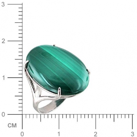 Кольцо с малахитом из серебра (арт. 832867)
