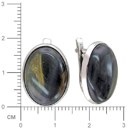 Серьги с хризопразами из серебра (арт. 832912)