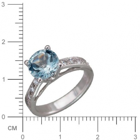 Кольцо с топазом, фианитами из серебра (арт. 833299)