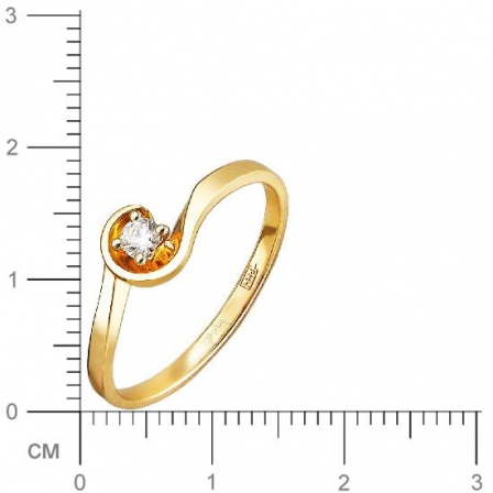 Кольцо с бриллиантом из комбинированного золота (арт. 833412)