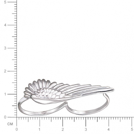 Кольцо Крыло на два пальца из серебра (арт. 833433)