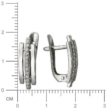 Серьги с фианитами из серебра (арт. 833517)